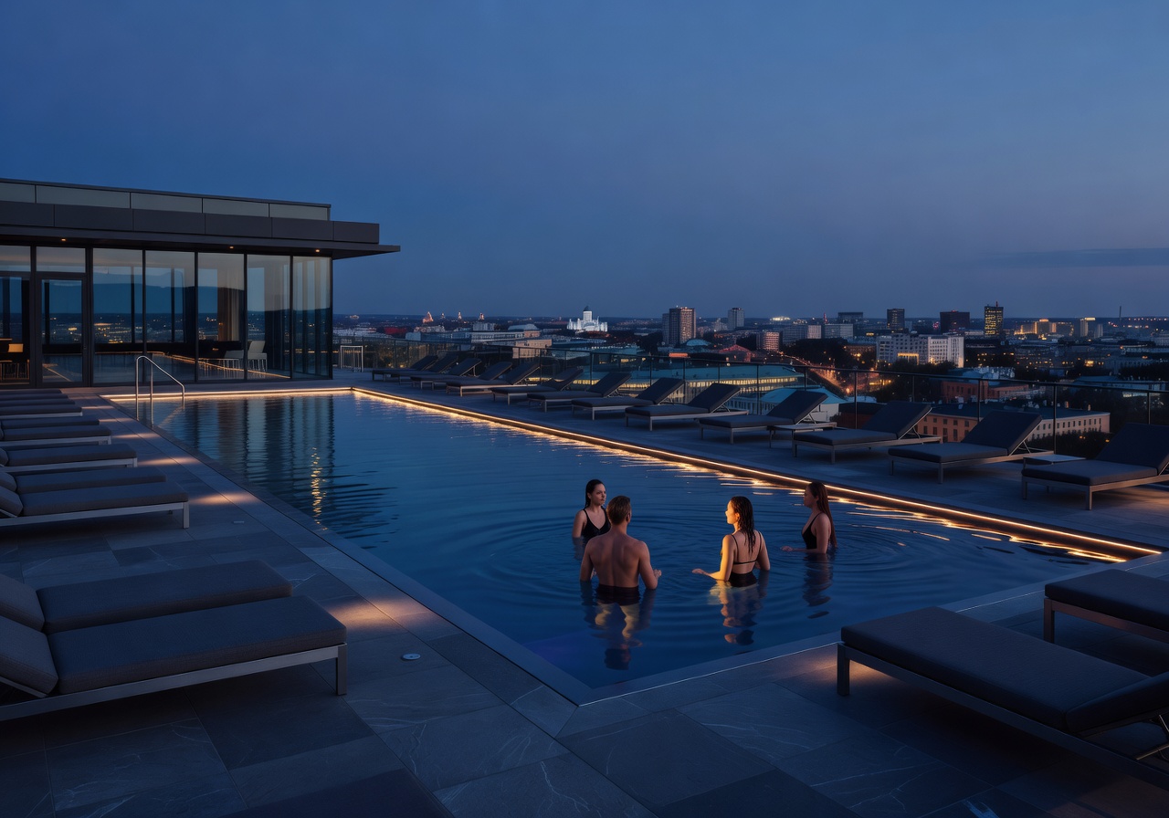 Clarion Helsinki sky bar pool
