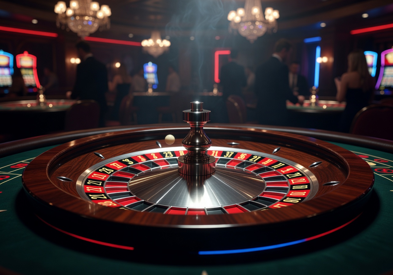 Roulette wheel casino glow