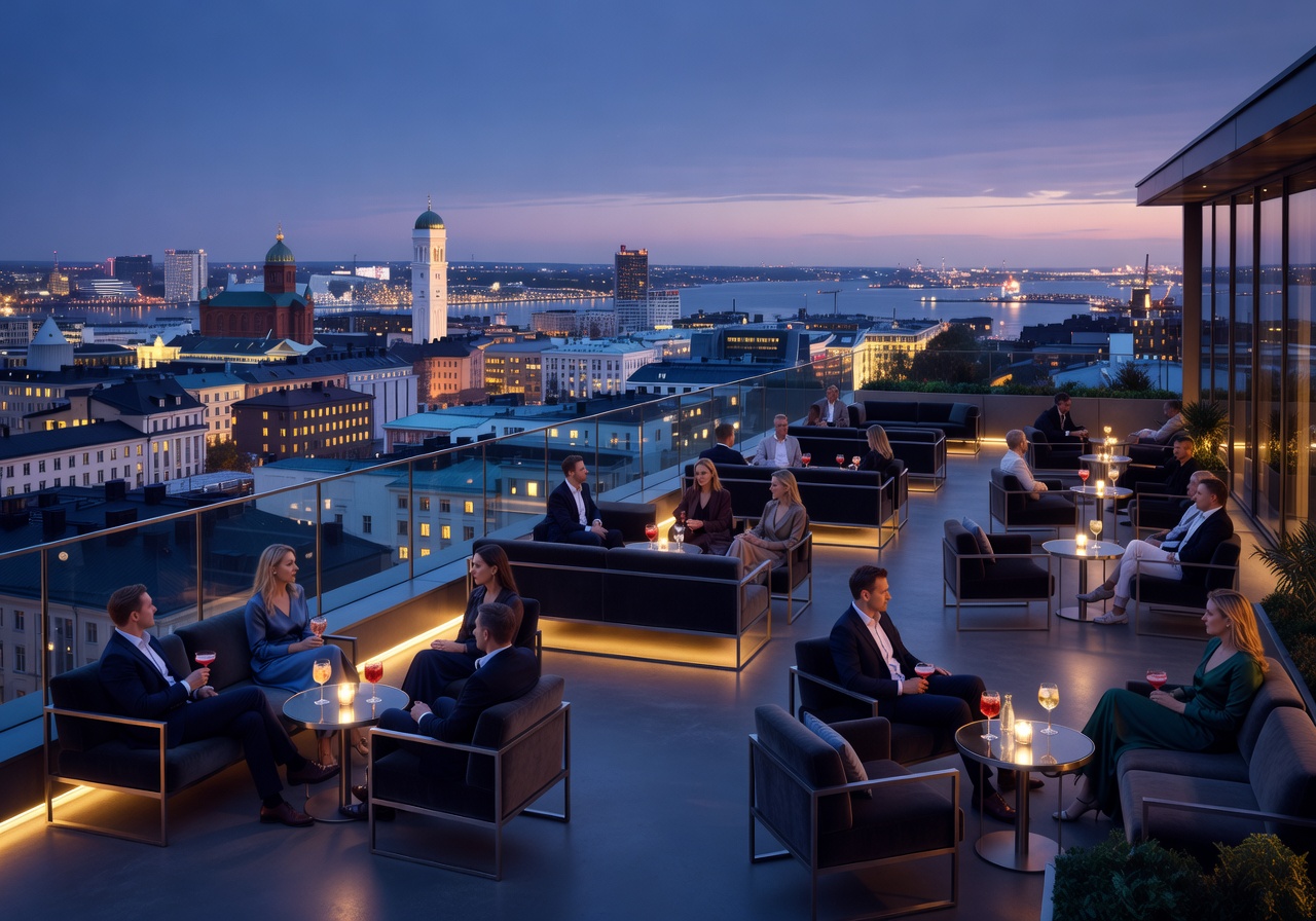 Sky bar rooftop Helsinki Clarion